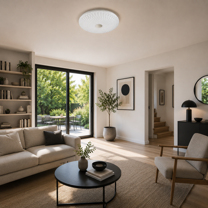 Plafón LED Circular Techo Salón STELAR | Blanco Ø50 cm CCT