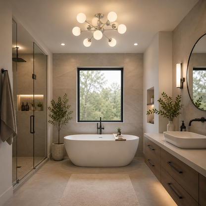 Lámpara Techo Cristal Opal Salón MILAN | Níquel 8 Luces E14