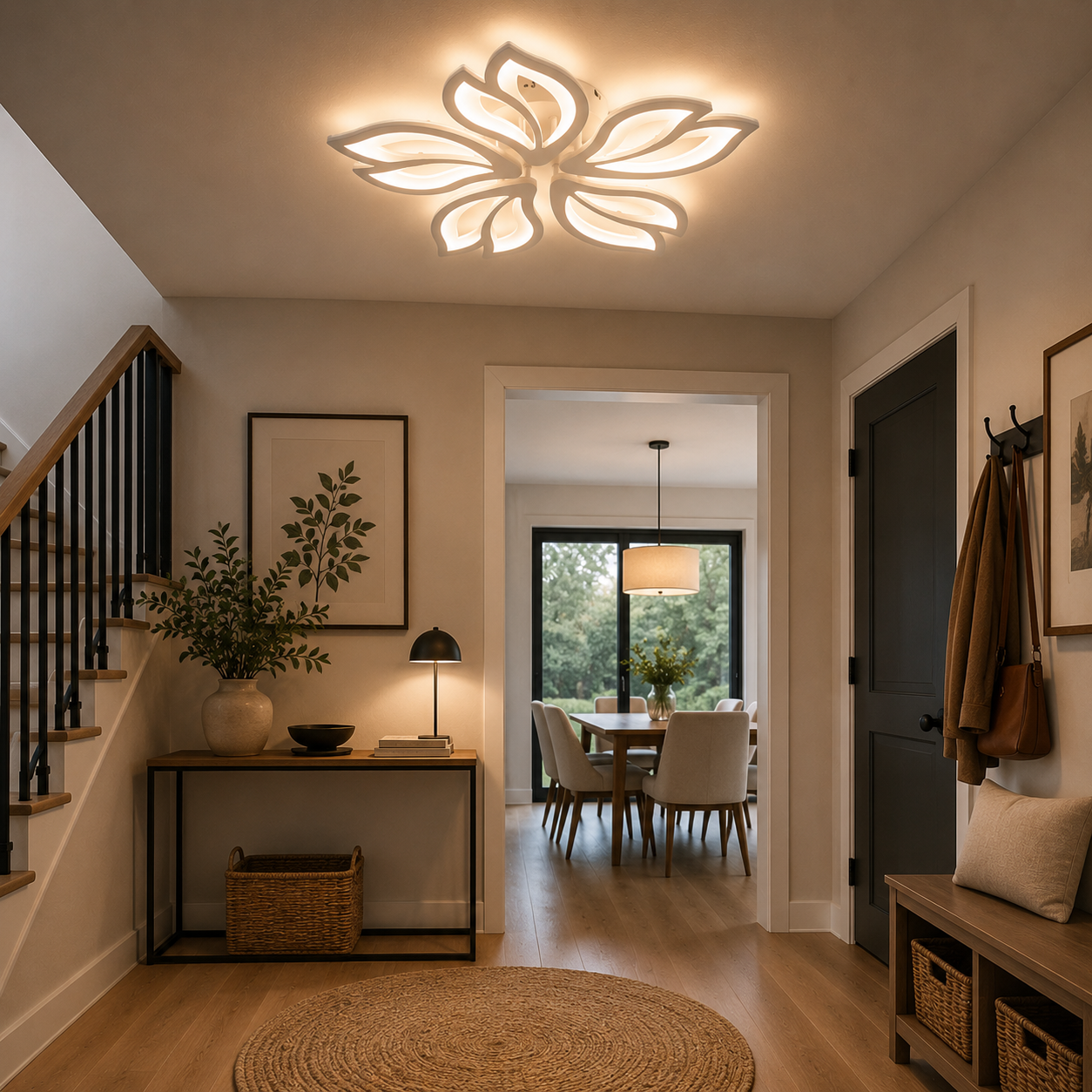 Lámpara LED Floral Techo Salón FLEUR | Blanco CCT