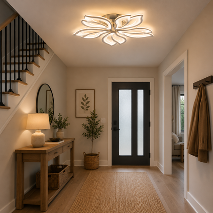 Lámpara LED Floral Techo Salón FLEUR | Cromo/Blanco CCT