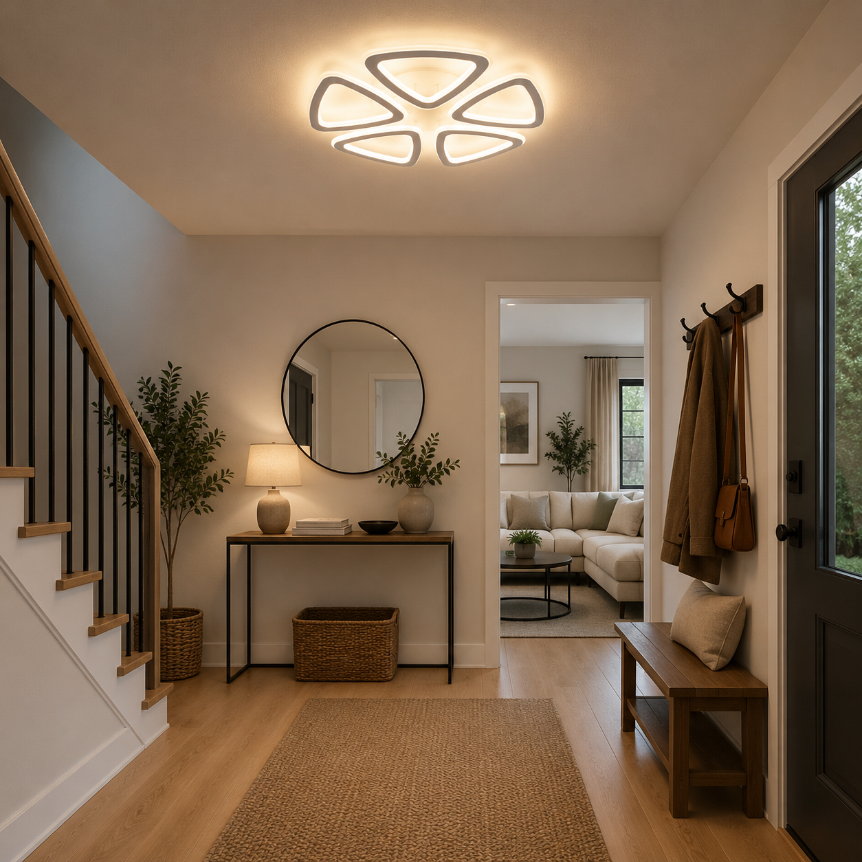 Lámpara LED Geométrica Techo Salón MILEAUR | Blanco CCT