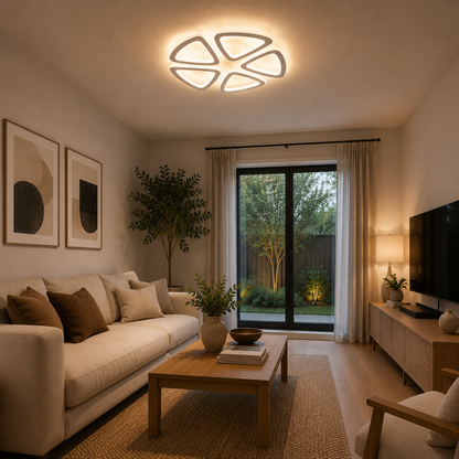 Lámpara LED Geométrica Techo Salón MILEAUR | Blanco CCT