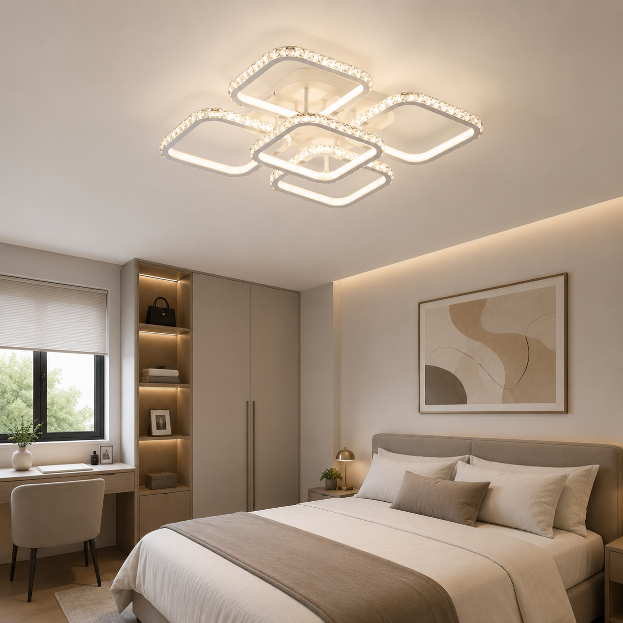 Lámpara LED Cuadrada Techo Salón DIAMANT | Blanco CCT