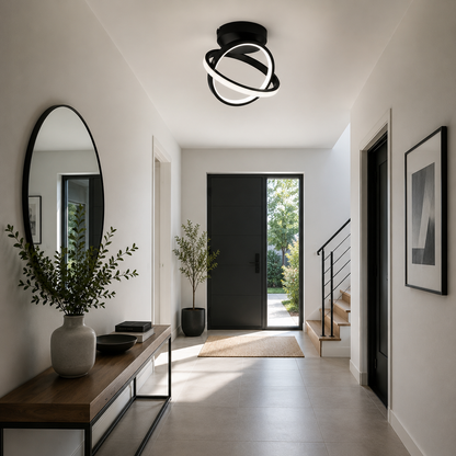 Plafón LED Aros Esféricos Salón VIAN | Negro 4500K Luz Natural