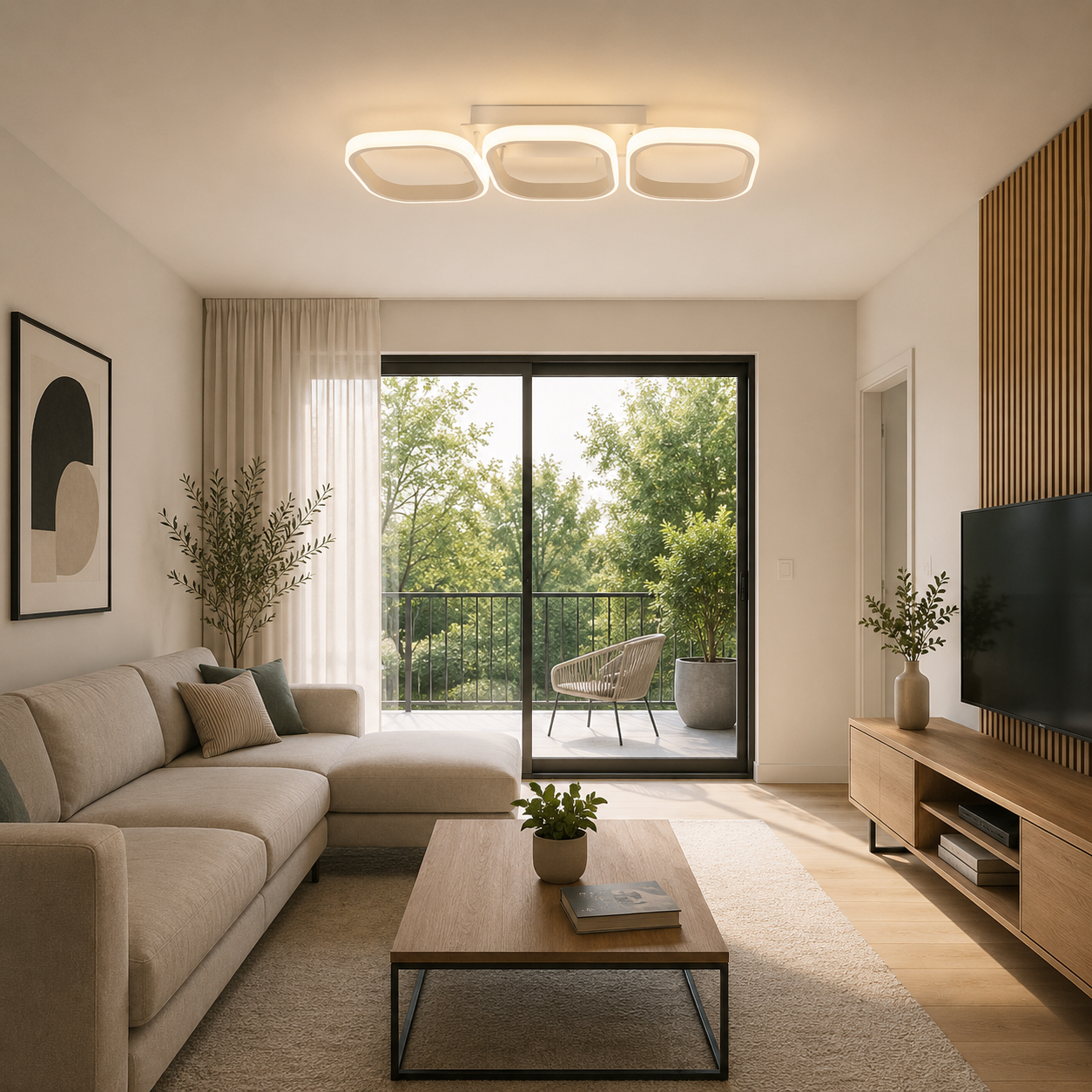 Lámpara LED Rectangular Techo Salón LEEDS | Blanco 4500K