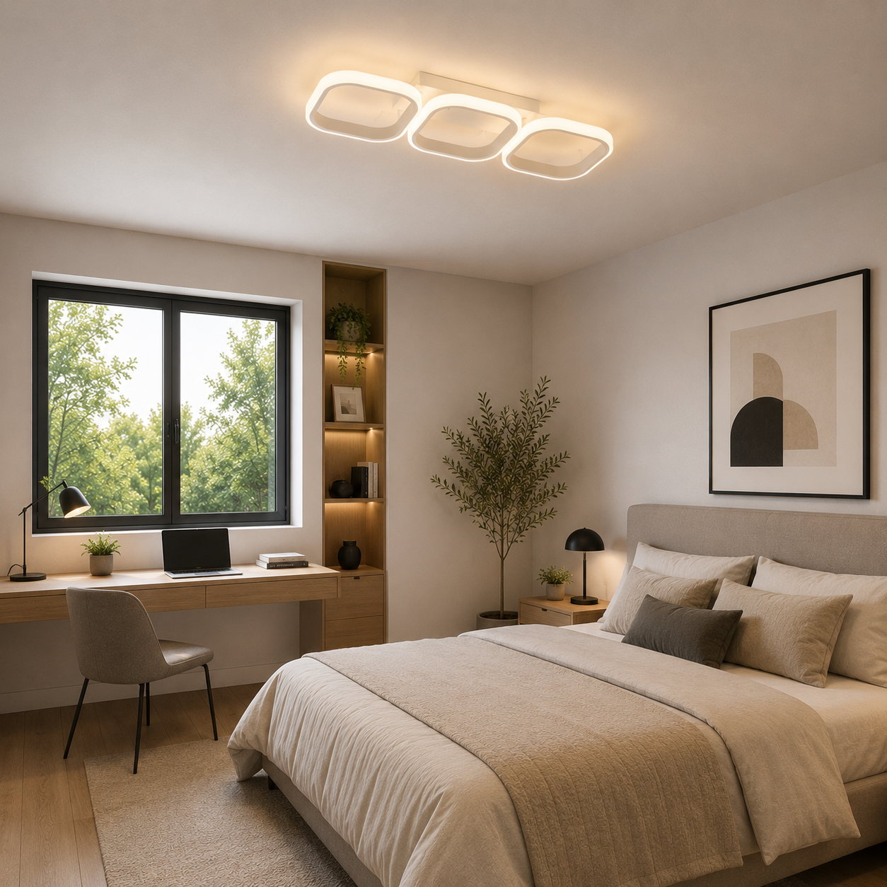 Lámpara LED Rectangular Techo Salón LEEDS | Blanco 4500K