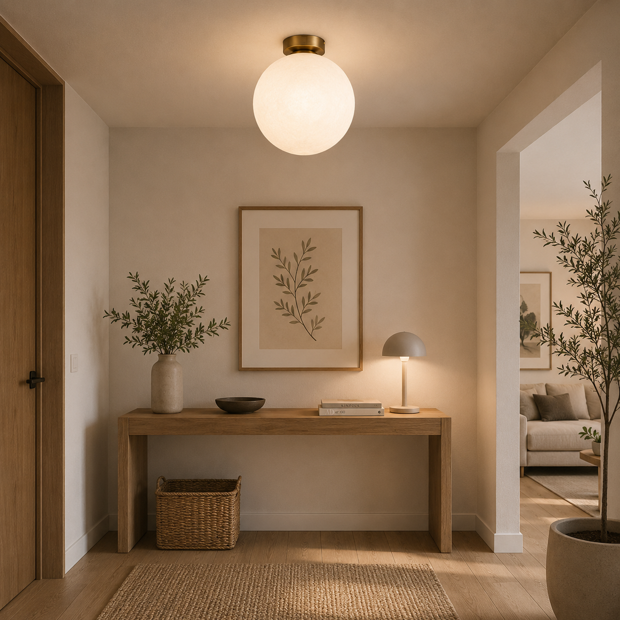 Plafón Esférico Cristal Opal Salón MOON | Oro 1 Luz E27