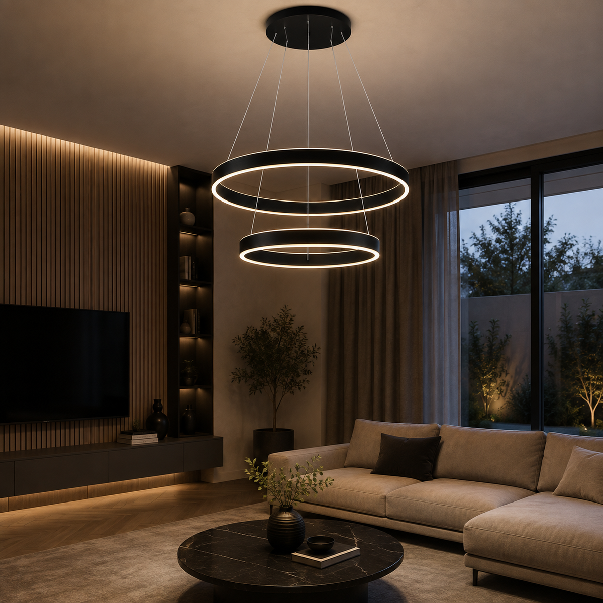 Lámpara Colgante LED Helix | Negro CCT Atenuable - FL6032-2P