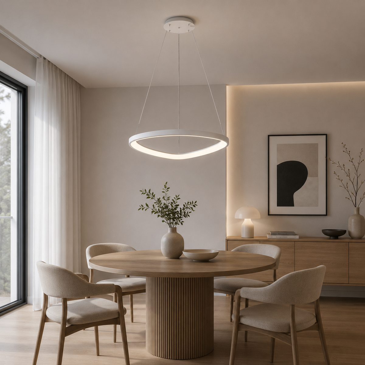 Lámpara Colgante LED Triangular | Negra/Blanca/Dorada CCT | FL6592-D51P
