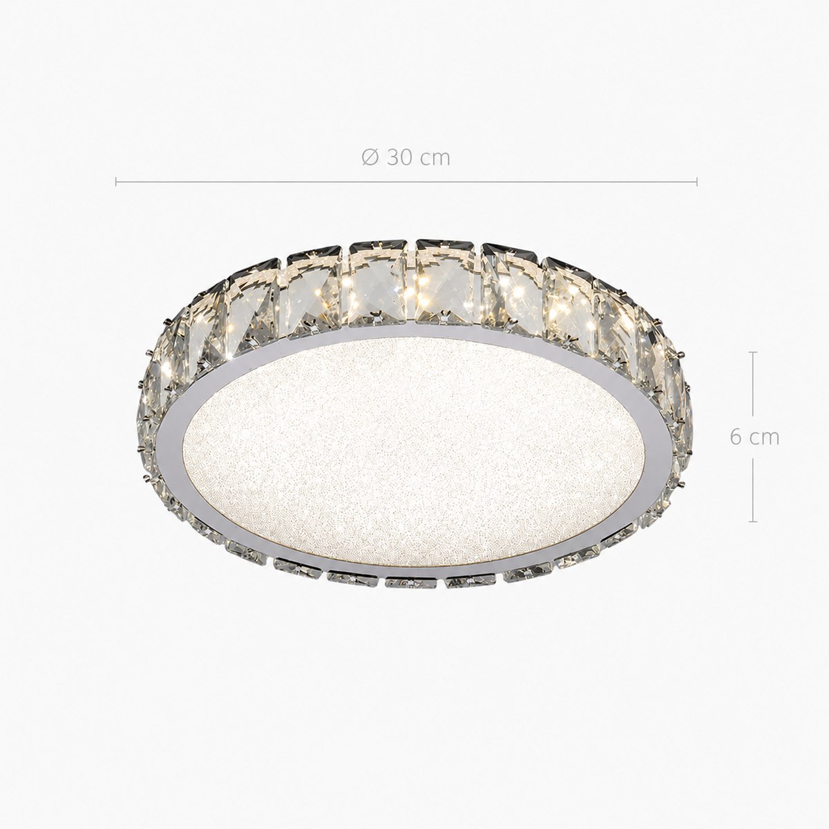 Plafón LED Cristal Redondo Pasillo MARCELLO | Cromo Ø30 cm/LP410-D30