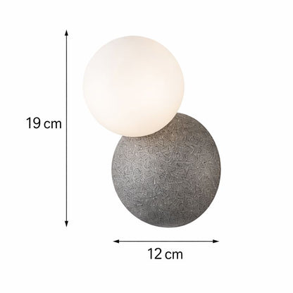 Aplique De Pared de Concreto Con Bola De Vidrio Negro
