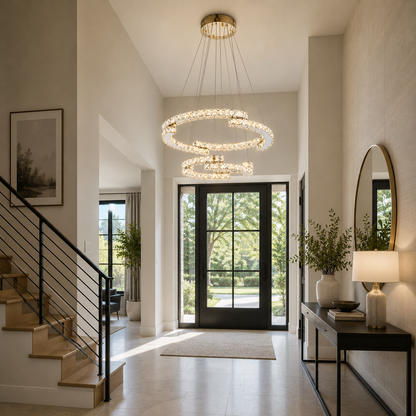 Lámpara Colgante LED Circular Salón INFINITY | Dorada CCT