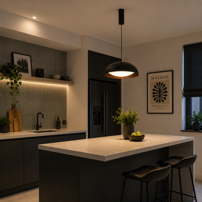 Lámpara Colgante LED Campana Comedor SEMIS | Negra CCT Atenuable