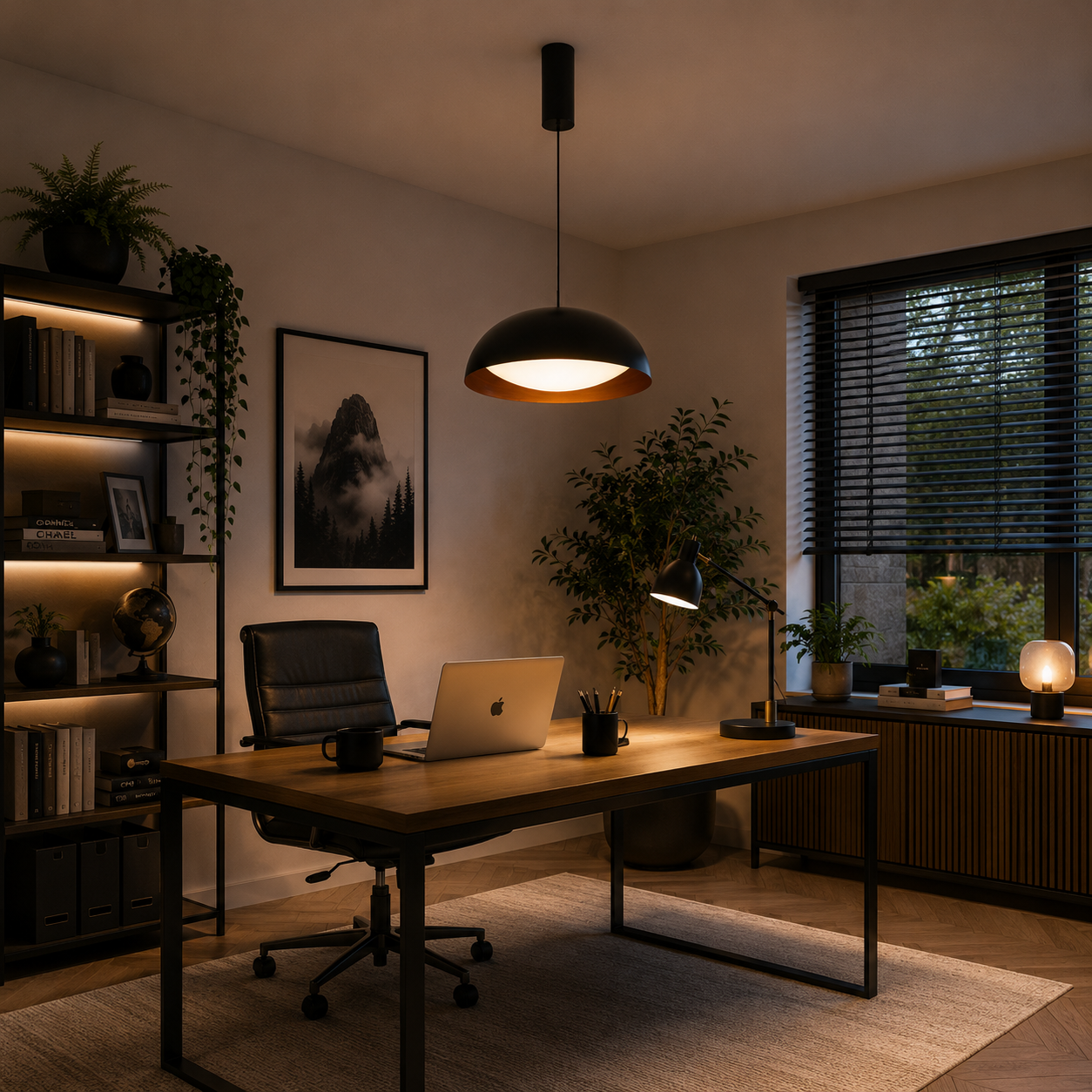 Lámpara Colgante LED Campana Comedor SEMIS | Negra CCT Atenuable