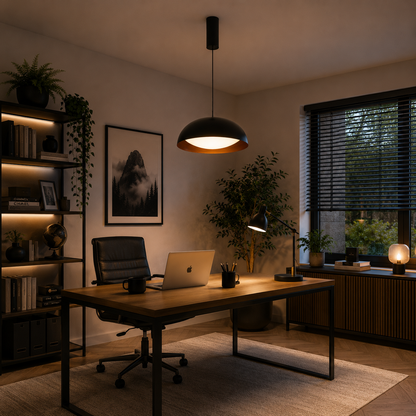 Lámpara Colgante LED Campana Comedor SEMIS | Negra CCT Atenuable