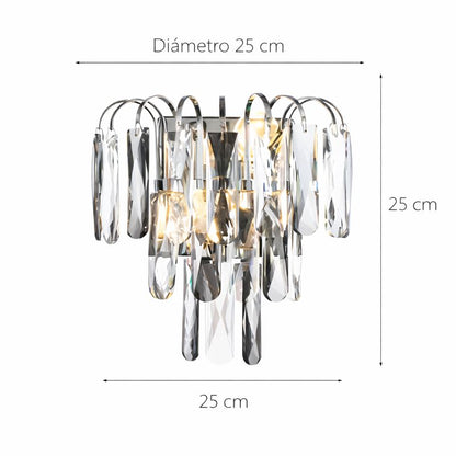 Aplique de acero inox y cristal, modelo AVOLA LP156-23 E14
