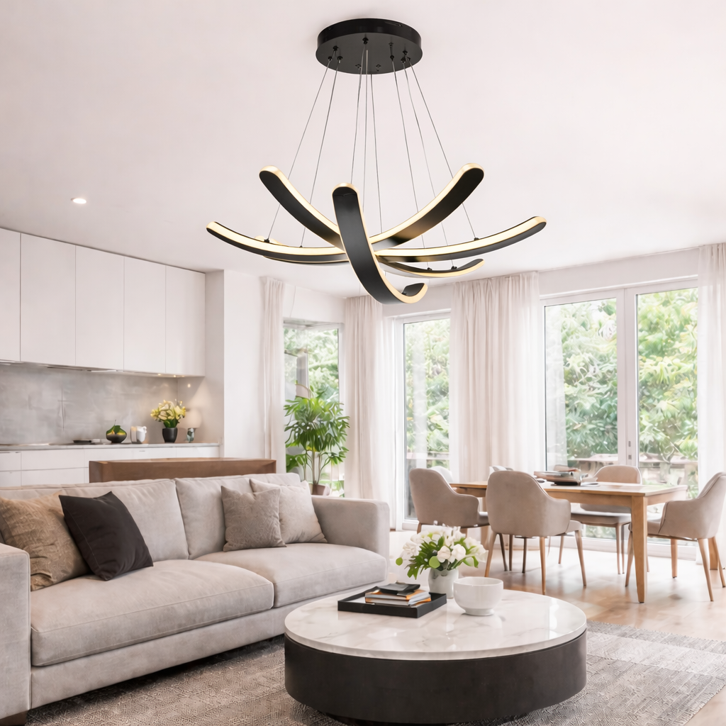 Lámpara Colgante LED Dormitorio SATURN | Negra CCT Atenuable