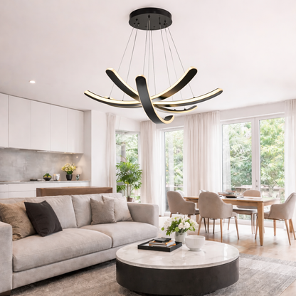 Lámpara Colgante LED Dormitorio SATURN | Negra CCT Atenuable