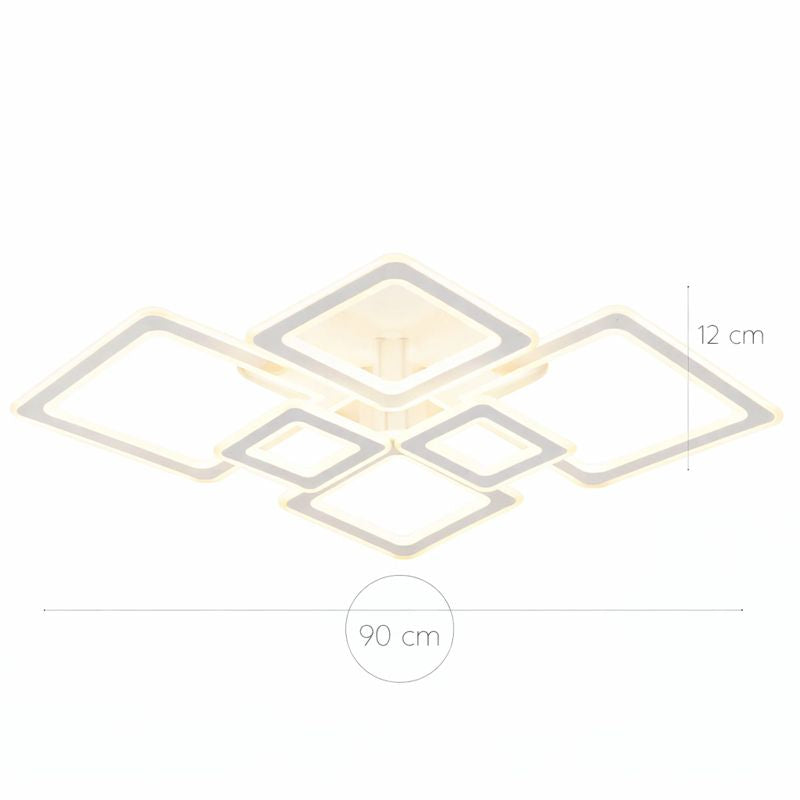 Lámpara LED Cuadrada Techo Salón ROBOX | Blanco 6 Marcos CCT