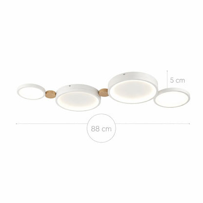 Plafón LED Nórdico Techo Salón NORDIC | Blanco/Madera CCT