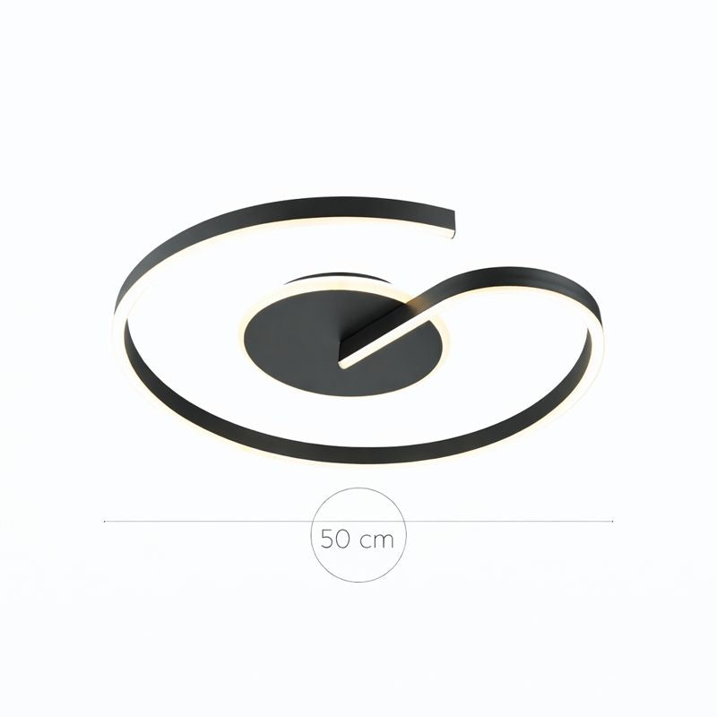 Lámpara LED Espiral Circular Salón DOLT | Negro Atenuable CCT