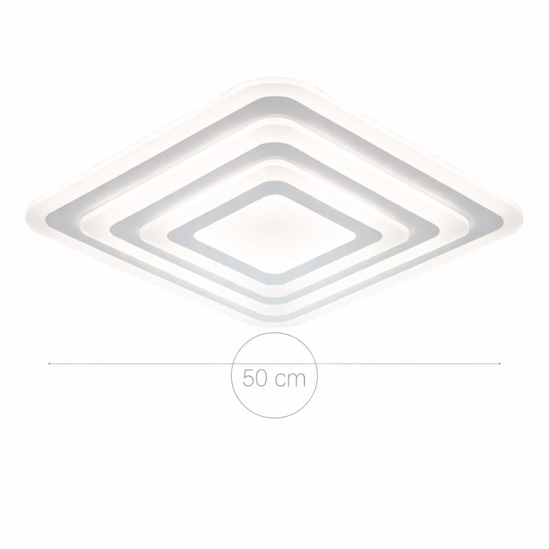 Plafón LED Cuadrado Techo Salón SEATLE | Blanco Ø50 cm CCT