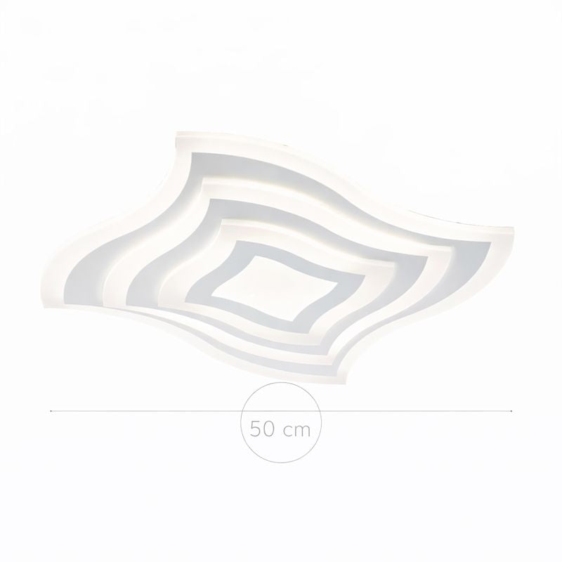 Plafón LED Ondulado Techo Salón SEATLE | Blanco Ø50 cm CCT