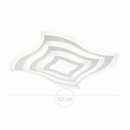 Plafón LED Ondulado Techo Salón SEATLE | Blanco Ø50 cm CCT