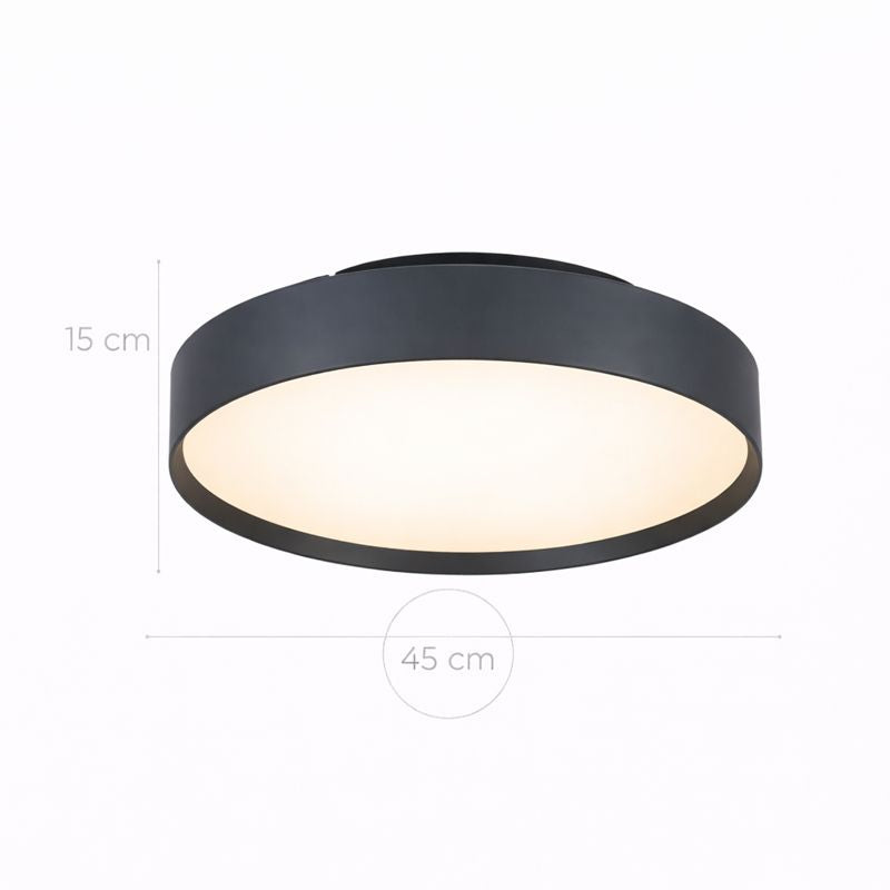 Plafón LED Circular Techo Salón MODO | Negro Ø45 cm 4000K