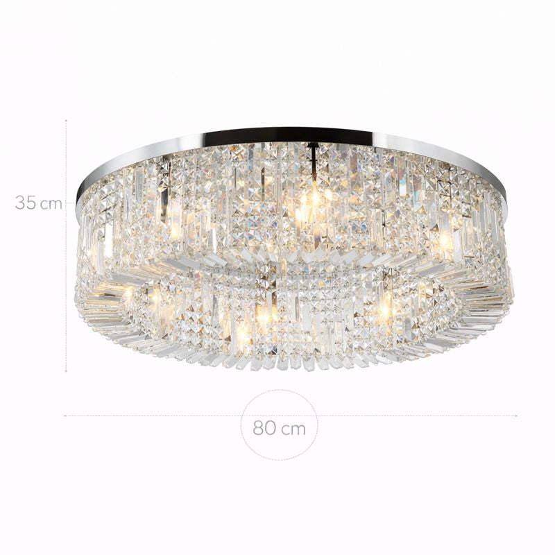 Plafón Cristal Circular Salón FANTASY | Cromo Ø80 cm E14