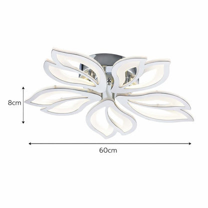 Lámpara LED Floral Techo Salón FLEUR | Cromo/Blanco CCT