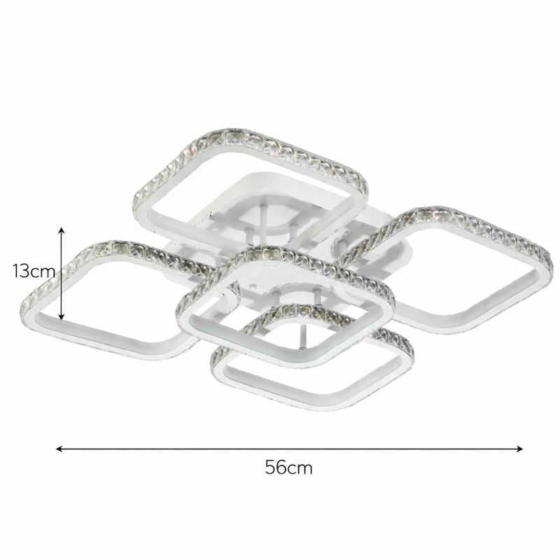Lámpara LED Cuadrada Techo Salón DIAMANT | Blanco CCT