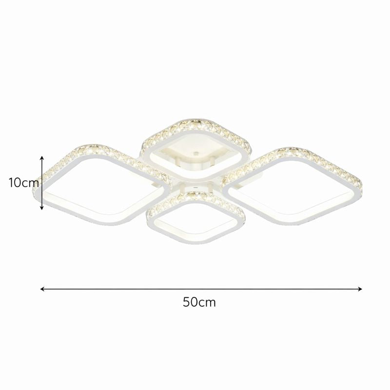 Lámpara LED Cuadrada Techo Salón DIAMANT | Blanco CCT