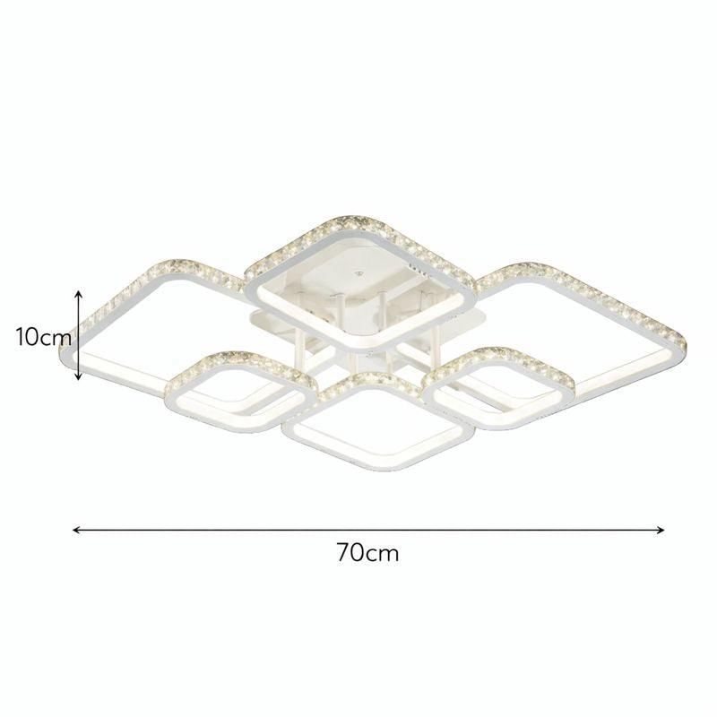 Lámpara LED Cuadrada Techo Salón DIAMANT | Blanco CCT
