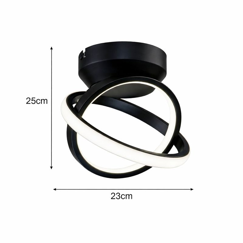 Plafón LED Aros Esféricos Salón VIAN | Negro 4500K Luz Natural