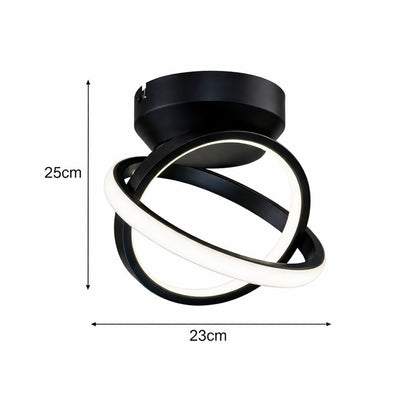 Plafón LED Aros Esféricos Salón VIAN | Negro 4500K Luz Natural
