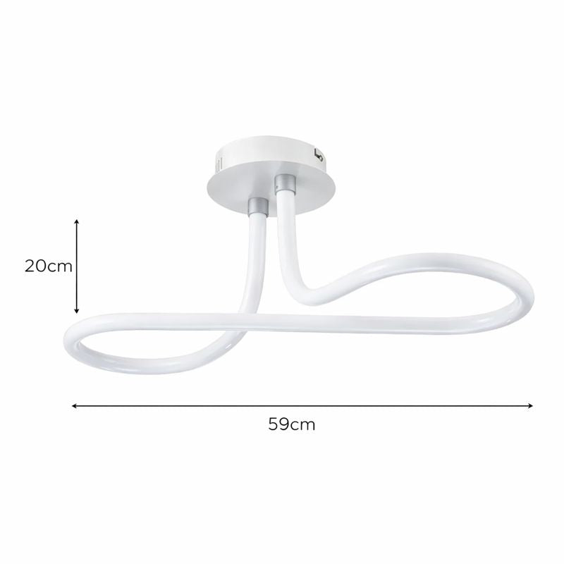Lámpara LED Ondulada Techo Salón INFINITY GLOW | Blanco CCT
