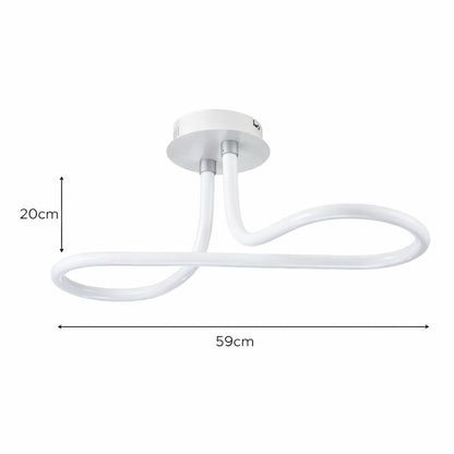 Lámpara LED Ondulada Techo Salón INFINITY GLOW | Blanco CCT