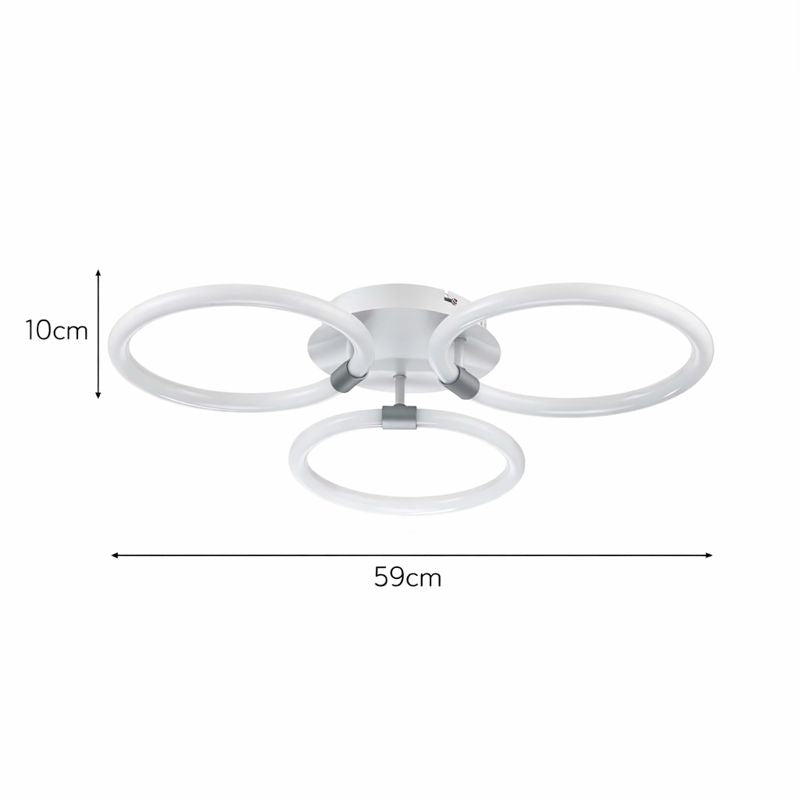 Lámpara LED Aros Circular Salón TRINITY RINGS | Blanco CCT