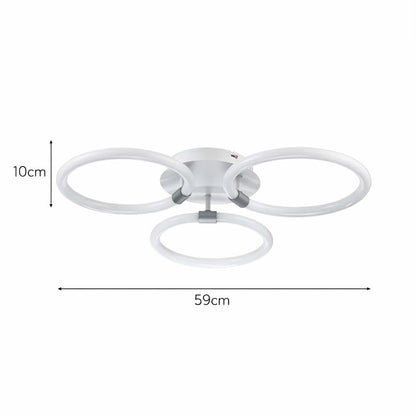Lámpara LED Aros Circular Salón TRINITY RINGS | Blanco CCT
