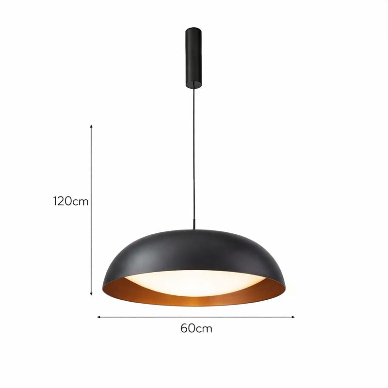 Lámpara Colgante LED Campana Comedor SEMIS | Negra CCT Atenuable