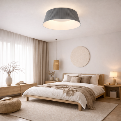 Plafón LED Textil Circular Salón NEWVA | Negro Ø45 cm CCT