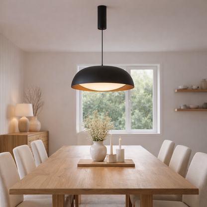 Lámpara Colgante LED Campana Comedor SEMIS | Negra CCT Atenuable