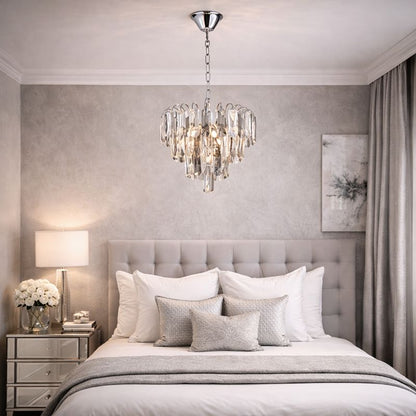 Lámpara colgante de acero y cristales modelo AVOLA LP156-D40