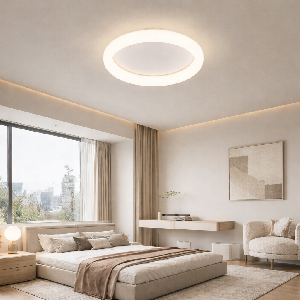 Plafón LED Circular Techo Dormitorio NUBE | Blanco Ø33 cm CCT