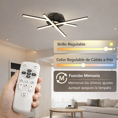 Lámpara LED Lineal Techo Salón XAS | Negro Atenuable CCT