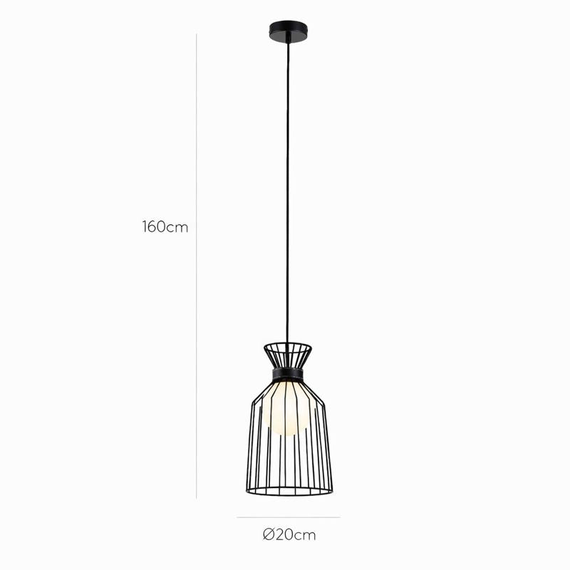 Lámpara colgante tipo jaula negro bombilla G9 BALDI LP594-1P