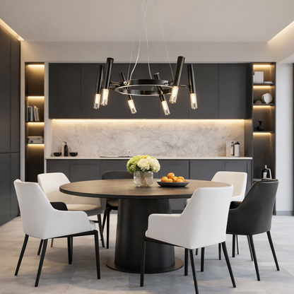 Lámpara Colgante Metal Habitación MINKO | Cromada 16 Luces G9