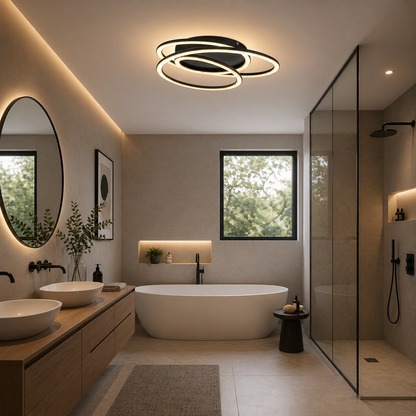 Lámpara LED Aros Circular Salón NEXUS | Negro Atenuable CCT