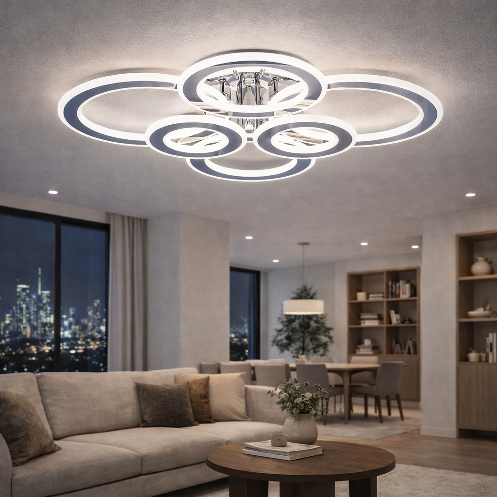 Lámpara de Techo LED Circular 6 Aros DISCO - FL642-6C